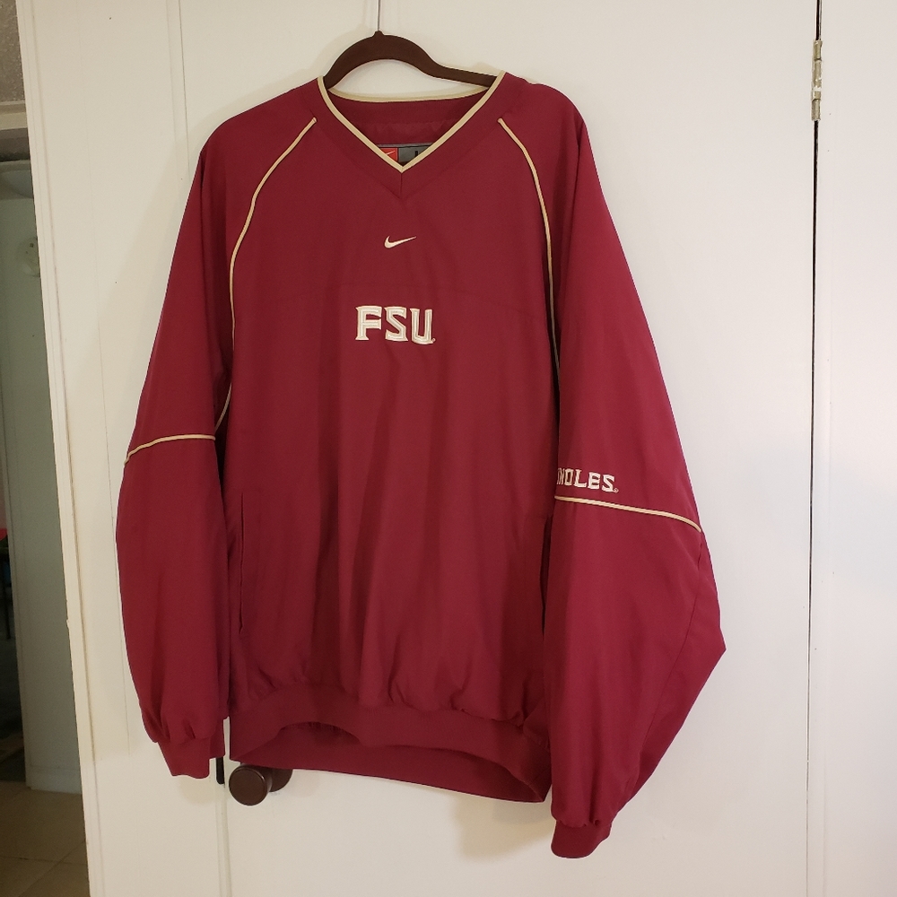 FSU Pullover Jacket L Long Sleeve Red